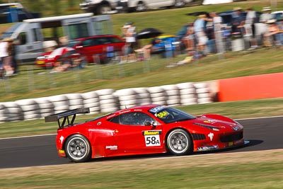 58;10-February-2013;58;AF-Corse;Australia;Bathurst;Bathurst-12-Hour;Ferrari-458-Italia-GT3;Grand-Tourer;Marco-Cioci;Michele-Rugolo;Mt-Panorama;NSW;New-South-Wales;Steve-Wyatt;The-Chase;auto;endurance;motorsport;racing;super-telephoto