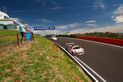 14;10-February-2013;14;Audi-R8-LMS;Australia;Bathurst;Bathurst-12-Hour;Grand-Tourer;James-Winslow;Mt-Panorama;NSW;New-South-Wales;Peter-Conroy;Peter-Conroy-Motorsport;Rob-Huff;The-Esses;auto;clouds;endurance;motorsport;racing;sky;wide-angle