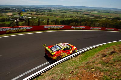 33;10-February-2013;33;Australia;Bathurst;Bathurst-12-Hour;Clearwater-Racing;Craig-Baird;Ferrari-458-Italia-GT3;Grand-Tourer;Matt-Griffin;Mok-Weng-Sun;Mt-Panorama;NSW;New-South-Wales;The-Esses;Topshot;auto;endurance;landscape;motorsport;racing;scenery;wide-angle