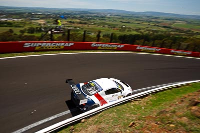 23;10-February-2013;23;Alain-Li;Audi-R8-LMS-Ultra;Australia;Bathurst;Bathurst-12-Hour;Brendon-Hartley;Grand-Tourer;Mark-Patterson;Mt-Panorama;NSW;New-South-Wales;The-Esses;United-Autosports;auto;endurance;landscape;motorsport;racing;scenery;wide-angle