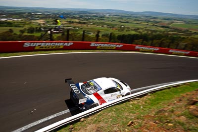 23;10-February-2013;23;Alain-Li;Audi-R8-LMS-Ultra;Australia;Bathurst;Bathurst-12-Hour;Brendon-Hartley;Grand-Tourer;Mark-Patterson;Mt-Panorama;NSW;New-South-Wales;The-Esses;United-Autosports;auto;endurance;landscape;motorsport;racing;scenery;wide-angle