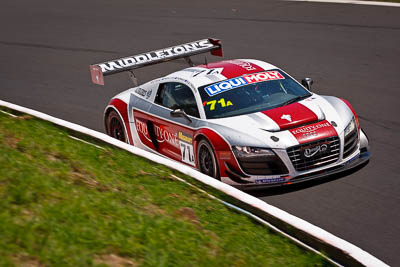 71;10-February-2013;71;Andrew-McInnes;Audi-R8-LMS;Australia;Bathurst;Bathurst-12-Hour;Darryl-O’Young;Dean-Koutsoumidis;Equity‒One;Grand-Tourer;Mt-Panorama;NSW;New-South-Wales;Simon-Middleton;The-Esses;auto;endurance;motorsport;racing;telephoto