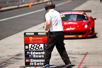 58;10-February-2013;58;AF-Corse;Australia;Bathurst;Bathurst-12-Hour;Ferrari-458-Italia-GT3;Grand-Tourer;Mt-Panorama;NSW;New-South-Wales;atmosphere;auto;endurance;motorsport;pitlane;pitstop;racing;telephoto