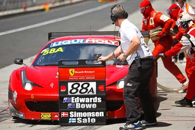 58;10-February-2013;58;AF-Corse;Australia;Bathurst;Bathurst-12-Hour;Ferrari-458-Italia-GT3;Grand-Tourer;Mt-Panorama;NSW;New-South-Wales;Topshot;atmosphere;auto;crew;endurance;group;motorsport;pitlane;pitstop;racing;team;telephoto