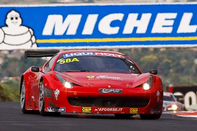 58;10-February-2013;58;AF-Corse;Australia;Bathurst;Bathurst-12-Hour;Ferrari-458-Italia-GT3;Grand-Tourer;Marco-Cioci;Michele-Rugolo;Mt-Panorama;NSW;New-South-Wales;Reid-Park;Steve-Wyatt;auto;endurance;motorsport;racing;super-telephoto