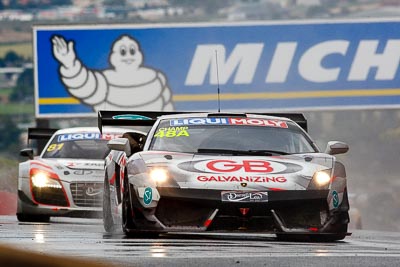 48;10-February-2013;48;Australia;Bathurst;Bathurst-12-Hour;GB-Galvanizing;Grand-Tourer;Justin-McMillan;Lamborghini-Gallardo-LP‒560;Mt-Panorama;NSW;New-South-Wales;Reid-Park;Ross-Lilley;Steven-Richards;auto;endurance;motorsport;racing;rain;super-telephoto;wet