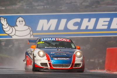 45;10-February-2013;45;Aaron-Zerefos;Australia;Barton-Mawer;Bathurst;Bathurst-12-Hour;Duvashen-Padayachee;Grand-Tourer;Indiran-Padayachee;Mt-Panorama;NSW;New-South-Wales;Porsche-911-GT3-Cup-997;Reid-Park;Rentcorp-Forklifts;auto;endurance;motorsport;racing;rain;super-telephoto;wet