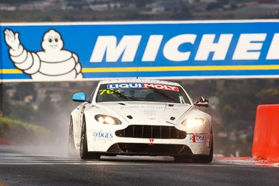 76;10-February-2013;76;Andreas-Baeneiger;Aston-Martin-Vantage-GT4;Australia;Bathurst;Bathurst-12-Hour;Chris-Porrit;Florian-Kaitelger;Grand-Tourer;Mt-Panorama;NSW;New-South-Wales;Reid-Park;auto;endurance;motorsport;racing;rain;super-telephoto;wet