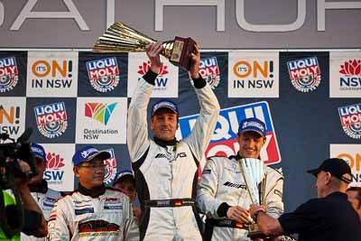 10-February-2013;Australia;Bathurst;Bathurst-12-Hour;Bernd-Schneider;Erebus-Motorsport;Erebus-Racing;Grand-Tourer;Mt-Panorama;NSW;New-South-Wales;Thomas-Jaeger;Thomas-Jäger;auto;endurance;motorsport;podium;racing;telephoto