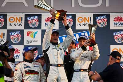 10-February-2013;Australia;Bathurst;Bathurst-12-Hour;Bernd-Schneider;Erebus-Motorsport;Erebus-Racing;Grand-Tourer;Mt-Panorama;NSW;New-South-Wales;Thomas-Jaeger;Thomas-Jäger;auto;endurance;motorsport;podium;racing;telephoto