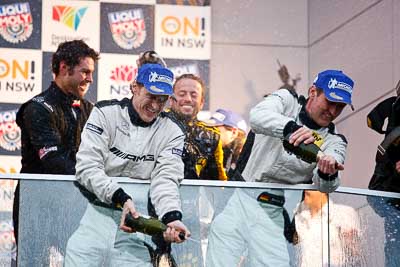 10-February-2013;Australia;Bathurst;Bathurst-12-Hour;Bernd-Schneider;Erebus-Motorsport;Erebus-Racing;Grand-Tourer;Mt-Panorama;NSW;New-South-Wales;Thomas-Jaeger;Thomas-Jäger;Topshot;auto;endurance;motorsport;podium;racing;telephoto