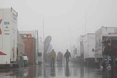 17-May-2013;24-Hour;Deutschland;Germany;Nordschleife;Nuerburg;Nuerburgring;Nurburg;Nurburgring;Nürburg;Nürburgring;Rhineland‒Palatinate;atmosphere;auto;fog;motorsport;paddock;racing;telephoto