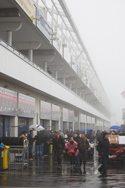 17-May-2013;24-Hour;Deutschland;Germany;Nordschleife;Nuerburg;Nuerburgring;Nurburg;Nurburgring;Nürburg;Nürburgring;Rhineland‒Palatinate;atmosphere;auto;fog;motorsport;paddock;racing;telephoto