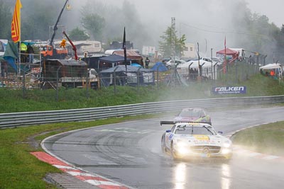 22;17-May-2013;22;24-Hour;Deutschland;Germany;Hatzenbach;Jan-Seyffarth;Klaus-Graf;Mercedes‒Benz-SLS-AMG-GT3;Nico-Bastian;Nordschleife;Nuerburg;Nuerburgring;Nurburg;Nurburgring;Nürburg;Nürburgring;ROWE-Racing;Rhineland‒Palatinate;Thomas-Jaeger;Thomas-Jäger;auto;fog;motorsport;racing;telephoto