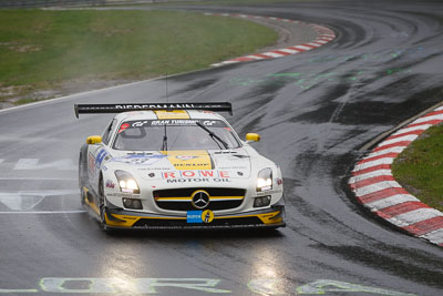 23;17-May-2013;23;24-Hour;Alexander-Roloff;Deutschland;Germany;Hatzenbach;Jan-Seyffarth;Lance-David-Arnold;Mercedes‒Benz-SLS-AMG-GT3;Nordschleife;Nuerburg;Nuerburgring;Nurburg;Nurburgring;Nürburg;Nürburgring;ROWE-Racing;Rhineland‒Palatinate;Thomas-Jaeger;Thomas-Jäger;auto;motorsport;racing;telephoto