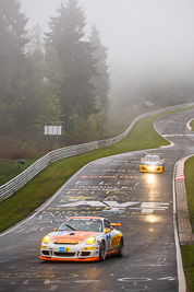 56;17-May-2013;24-Hour;56;Deutschland;Germany;Helmut-Weber;Ivan-Jacoma;Joerg-Viebahn;Michael-Rebhan;Nordschleife;Nuerburg;Nuerburgring;Nurburg;Nurburgring;Nürburg;Nürburgring;Pflanzgarten;Porsche-997-GT4;Rhineland‒Palatinate;auto;fog;motorsport;racing;telephoto