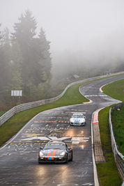 186;17-May-2013;24-Hour;Andreas-Riedl;André-Krumbach;Deutschland;Germany;Ivan-Reggiani;Nicola-Bravetti;Nordschleife;Nuerburg;Nuerburgring;Nurburg;Nurburgring;Nürburg;Nürburgring;Pflanzgarten;Porsche-Cayman;Rhineland‒Palatinate;auto;fog;motorsport;racing;telephoto