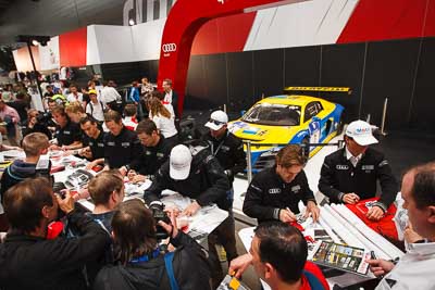 19-May-2013;24-Hour;Deutschland;Ferdinand-Stuck;Germany;Johannes-Stuck;Luca-Ludwig;Markus-Winkelhock;Nordschleife;Nuerburg;Nuerburgring;Nurburg;Nurburgring;Nürburg;Nürburgring;Phoenix-Racing;Rhineland‒Palatinate;Ring-Boulevard;Topshot;atmosphere;auto;autograph;motorsport;paddock;racing;telephoto;wide-angle