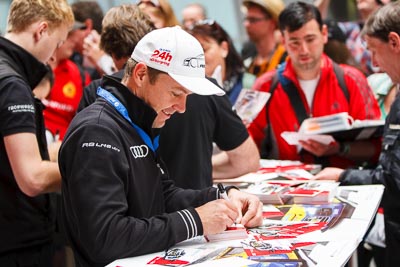 19-May-2013;24-Hour;Deutschland;Germany;Marcel-Fässler;Nordschleife;Nuerburg;Nuerburgring;Nurburg;Nurburgring;Nürburg;Nürburgring;Phoenix-Racing;Rhineland‒Palatinate;Ring-Boulevard;atmosphere;auto;autograph;motorsport;paddock;portrait;racing;telephoto