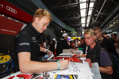 19-May-2013;24-Hour;Christer-Jöns;Deutschland;Germany;Nordschleife;Nuerburg;Nuerburgring;Nurburg;Nurburgring;Nürburg;Nürburgring;Phoenix-Racing;Rhineland‒Palatinate;Ring-Boulevard;atmosphere;auto;autograph;motorsport;paddock;portrait;racing;telephoto;wide-angle