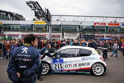 215;19-May-2013;24-Hour;Bradley-Philpot;Deutschland;Germany;Gonzalo-Martin-de-Andres;Mathieu-Sentis;Nordschleife;Nuerburg;Nuerburgring;Nurburg;Nurburgring;Nürburg;Nürburgring;Peugeot-208-GTI;Peugeot-Automobiles;Rhineland‒Palatinate;Stephan-Epp;atmosphere;auto;motorsport;paddock;portrait;racing;telephoto;wide-angle