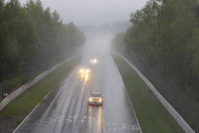 56;20-May-2013;24-Hour;56;Deutschland;Germany;Helmut-Weber;Ivan-Jacoma;Joerg-Viebahn;Michael-Rebhan;Nordschleife;Nuerburg;Nuerburgring;Nurburg;Nurburgring;Nürburg;Nürburgring;Porsche-997-GT4;Rhineland‒Palatinate;auto;fog;landscape;motorsport;racing;scenery;telephoto