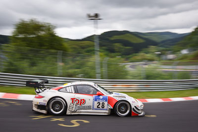 28;20-May-2013;24-Hour;Deutschland;Germany;Harald-Schlotter;Jens-Richter;Manthey-Racing;Marco-Schelp;Nordschleife;Nuerburg;Nuerburgring;Nurburg;Nurburgring;Nürburg;Nürburgring;Otto-Klohs;Porsche-911-GT3-R;Rhineland‒Palatinate;Wehrseifen;auto;clouds;landscape;motorsport;racing;scenery;telephoto;wide-angle