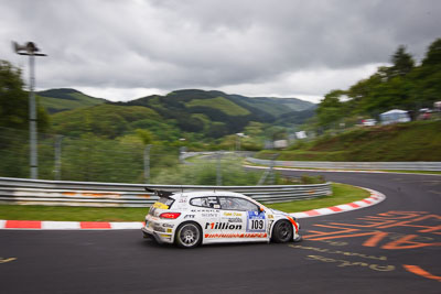 109;20-May-2013;24-Hour;Constantin-Kletzer;Deutschland;Germany;Jean‒Pierre-Kraemer;Klaus-Niedzwiedz;Michael-Paatz;Nordschleife;Nuerburg;Nuerburgring;Nurburg;Nurburgring;Nürburg;Nürburgring;Rhineland‒Palatinate;Volkswagen-Scirocco-GT24;Wehrseifen;auto;clouds;landscape;mathilda-racing-Team-JP-Performance;motorsport;racing;scenery;telephoto;wide-angle