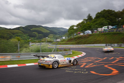 23;20-May-2013;23;24-Hour;Alexander-Roloff;Deutschland;Germany;Jan-Seyffarth;Lance-David-Arnold;Mercedes‒Benz-SLS-AMG-GT3;Nordschleife;Nuerburg;Nuerburgring;Nurburg;Nurburgring;Nürburg;Nürburgring;ROWE-Racing;Rhineland‒Palatinate;Thomas-Jaeger;Thomas-Jäger;Wehrseifen;auto;clouds;landscape;motorsport;racing;scenery;telephoto;wide-angle