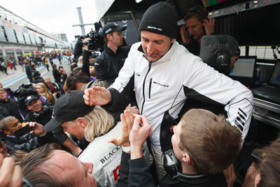 20-May-2013;24-Hour;Bernd-Schneider;Black-Falcon;Deutschland;Germany;Nordschleife;Nuerburg;Nuerburgring;Nurburg;Nurburgring;Nürburg;Nürburgring;Rhineland‒Palatinate;atmosphere;auto;celebration;motorsport;paddock;portrait;racing;telephoto;wide-angle