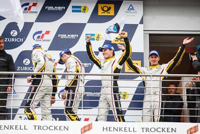 20-May-2013;24-Hour;Andrea-Piccini;BMW-Sports-Trophy-Team-Marc-VDS;Deutschland;Germany;Maxime-Martin;Nordschleife;Nuerburg;Nuerburgring;Nurburg;Nurburgring;Nürburg;Nürburgring;Rhineland‒Palatinate;Richard-Göransson;Yelmer-Buurman;atmosphere;auto;celebration;motorsport;paddock;podium;portrait;racing;telephoto