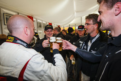 20-May-2013;24-Hour;Andreas-Weishaupt;Deutschland;Dörr-Motorsport-GmbH;Frank-Weishar;Germany;Nordschleife;Nuerburg;Nuerburgring;Nurburg;Nurburgring;Nürburg;Nürburgring;Rhineland‒Palatinate;Robert-Thomson;Stefan-Aust;Topshot;atmosphere;auto;celebration;motorsport;paddock;portrait;racing;telephoto;wide-angle