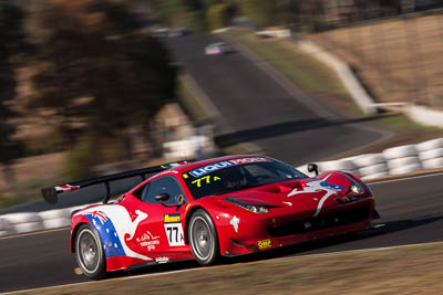 77;7-February-2014;77;AF-Corse;Australia;Bathurst;Bathurst-12-Hour;Ferrari-458-Italia-GT3;Marco-Cioci;Michele-Rugolo;NSW;New-South-Wales;Steve-Wyatt;Topshot;auto;endurance;motorsport;racing;super-telephoto