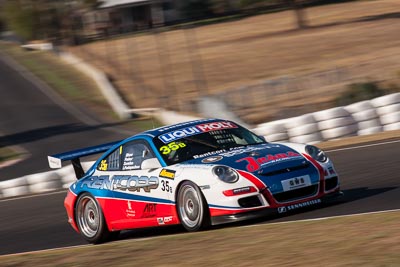 35;35;7-February-2014;Aaron-Zerefos;Andrew-Fisher;Australia;Bathurst;Bathurst-12-Hour;Indiran-Padayachee;NSW;New-South-Wales;Porsche-997-GT3-Cup;Ric-Shaw;SennheiserRentcorp-ForkliftsFiji-Water;auto;endurance;motorsport;racing;super-telephoto