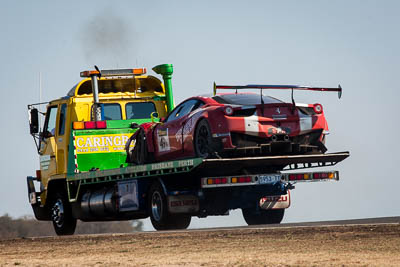 49;7-February-2014;Australia;Bathurst;Bathurst-12-Hour;Dean-Canto;Ferrari-458-Italia-GT3;NSW;New-South-Wales;Renato-Loberto;Tony-DAlberto;Tony-Defelice;Topshot;Vicious-Rumour-Racing;auto;endurance;motorsport;racing;super-telephoto;tow-truck