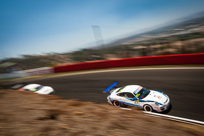 67;67;7-February-2014;Australia;Bathurst;Bathurst-12-Hour;Jeff-Lowrey;Jonathan-Venter;Motorsport-Services;NSW;New-South-Wales;Porsche-997-GT3-Cup;Tony-Richards;auto;endurance;motion-blur;motorsport;racing;wide-angle