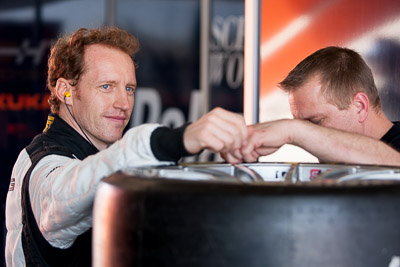 7-February-2014;Australia;Bathurst;Bathurst-12-Hour;HTP-Motorsport;NSW;New-South-Wales;Thomas-Jaeger;Thomas-Jäger;atmosphere;auto;endurance;motorsport;paddock;portrait;racing;telephoto