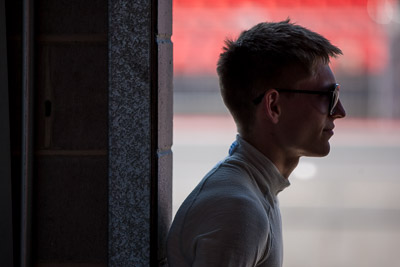 7-February-2014;Australia;Bathurst;Bathurst-12-Hour;HTP-Motorsport;Maximilian-Buhk;NSW;New-South-Wales;atmosphere;auto;endurance;motorsport;paddock;portrait;racing;telephoto