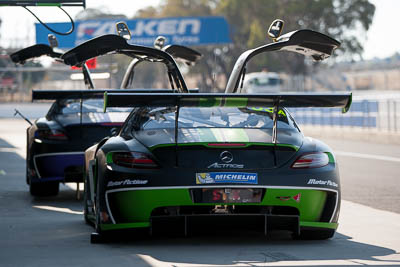 63;63;7-February-2014;Australia;Bathurst;Bathurst-12-Hour;Erebus-Motorsport;Erebus-Racing;Greg-Crick;Jack-LeBrocq;Mercedes‒Benz-SLS-AMG-GT3;NSW;New-South-Wales;Will-Davison;atmosphere;auto;endurance;motorsport;pitlane;racing;telephoto