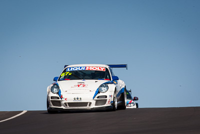 67;67;8-February-2014;Australia;Bathurst;Bathurst-12-Hour;Jeff-Lowrey;Jonathan-Venter;Motorsport-Services;NSW;New-South-Wales;Porsche-997-GT3-Cup;Tony-Richards;auto;endurance;motorsport;racing;sky;super-telephoto