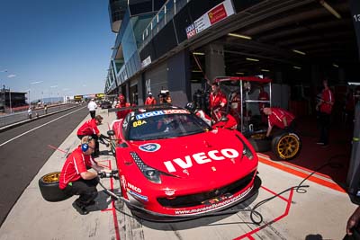 88;8-February-2014;88;Australia;Bathurst;Bathurst-12-Hour;Craig-Lowndes;Ferrari-458-Italia-GT3;John-Bowe;Maranello-Motorsport;Mika-Salo;NSW;New-South-Wales;Peter-Edwards;auto;endurance;fisheye;motorsport;pitlane;racing