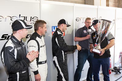 8-February-2014;Australia;Bathurst;Bathurst-12-Hour;Bernd-Schneider;Erebus-Motorsport;Erebus-Racing;Maro-Engel;NSW;New-South-Wales;Nico-Bastian;Topshot;atmosphere;auto;award;endurance;garage;motorsport;racing;trophy;wide-angle