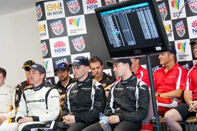 8-February-2014;Australia;Bathurst;Bathurst-12-Hour;Bernd-Schneider;Erebus-Motorsport;Erebus-Racing;Maro-Engel;NSW;New-South-Wales;Nico-Bastian;atmosphere;auto;endurance;media-centre;motorsport;press-conference;racing;telephoto