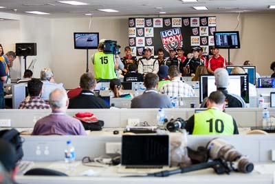 8-February-2014;Australia;Bathurst;Bathurst-12-Hour;Erebus-Motorsport;Erebus-Racing;Maranello-Motorsport;NSW;New-South-Wales;VIP-Racing;atmosphere;auto;endurance;media-centre;motorsport;press-conference;racing;telephoto