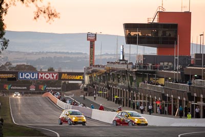 95;96;9-February-2014;Australia;Bathurst;Bathurst-12-Hour;Clyde-Campbell;Fiat-Abarth-500;Fiat-Abarth-Motorsport;Gregory-Hede;Joshua-Dowling;Luke-Youlden;Mike-Sinclair;NSW;New-South-Wales;Paul-Gover;Paul-Stokell;Toby-Hagon;auto;endurance;motorsport;racing;sunrise;telephoto