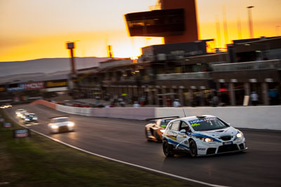 66;9-February-2014;Australia;Bathurst;Bathurst-12-Hour;Danny-Stutterd;Guy-Stewart;Michael-Driver;Motorsport-Services;NSW;New-South-Wales;Seat-Leon-Supercopa;auto;endurance;motion-blur;motorsport;racing;sunrise;telephoto