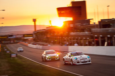 51;51;9-February-2014;Andrew-MacPherson;Australia;Bathurst;Bathurst-12-Hour;Ben-Porter;Garth-Walden;IMAKKWIKMIT;NSW;New-South-Wales;Porsche-911-GT3-Cup-S;auto;endurance;motion-blur;motorsport;racing;sunrise;telephoto