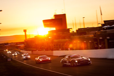 1;1;9-February-2014;Australia;Bathurst;Bathurst-12-Hour;Bernd-Schneider;Erebus-Motorsport;Erebus-Racing;Maro-Engel;Mercedes‒Benz-SLS-AMG-GT3;NSW;New-South-Wales;Nico-Bastian;auto;endurance;motion-blur;motorsport;racing;sunrise;telephoto