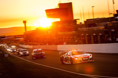 14;14;9-February-2014;Audi-R8-LMS;Australia;Bathurst;Bathurst-12-Hour;Kevin-Gleason;NSW;New-South-Wales;Oliver-Gavin;Richard-Meins;Rob-Huff;Rotek-Racing;auto;endurance;motion-blur;motorsport;racing;sunrise;telephoto