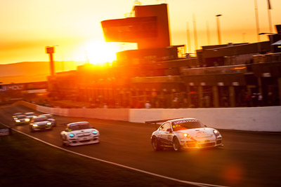 67;67;9-February-2014;Australia;Bathurst;Bathurst-12-Hour;Jeff-Lowrey;Jonathan-Venter;Motorsport-Services;NSW;New-South-Wales;Porsche-997-GT3-Cup;Tony-Richards;auto;endurance;motion-blur;motorsport;racing;sunrise;telephoto